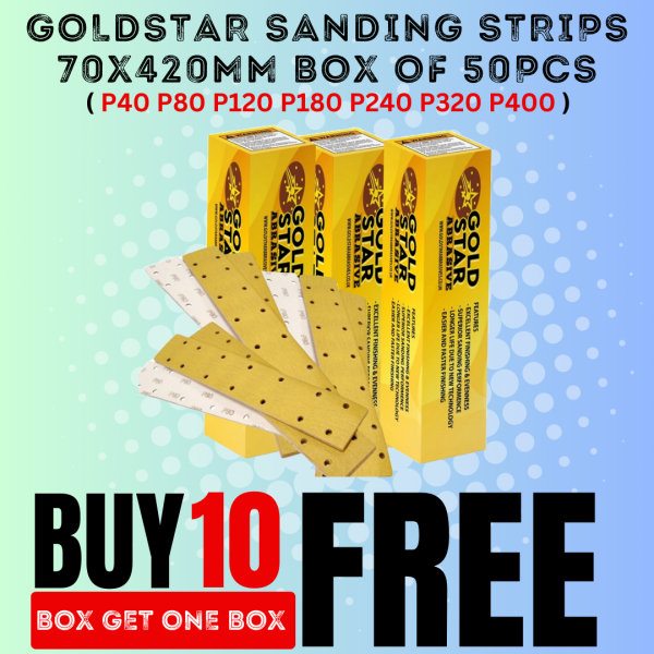 GOLDSTAR SANDING STRIPS 70X420MM BOX OF 50PCS